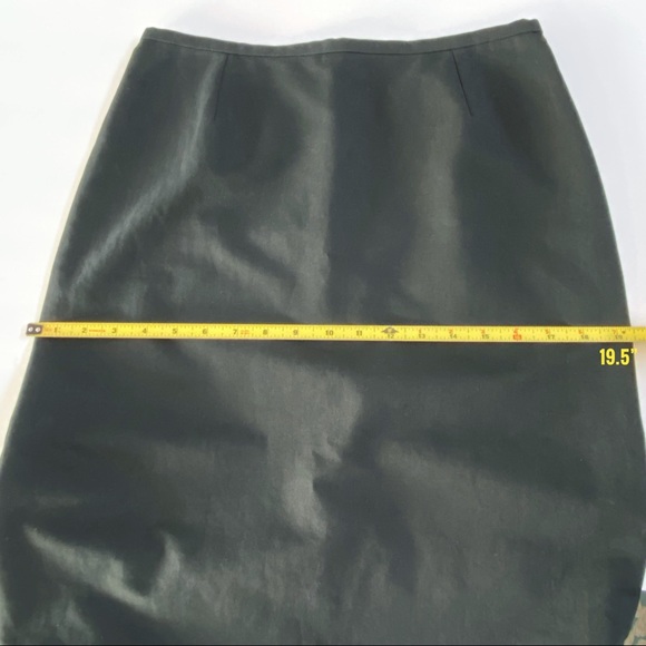 Giorgio Armani Collezioni black cotton high waisted back slit midi pencil skirt - Picture 11 of 11